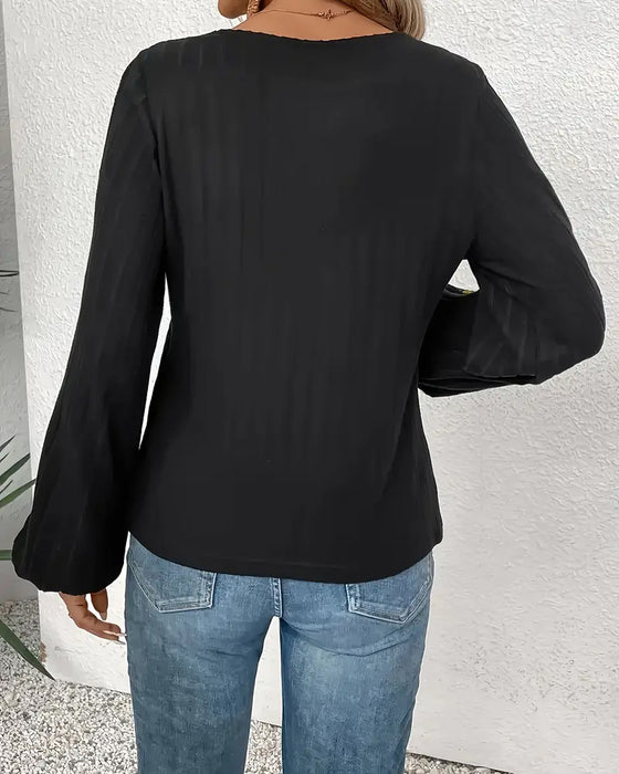 Fashion Lantern Sleeve Long Sleeve Top