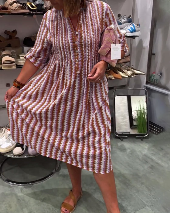 Wave Print Dress