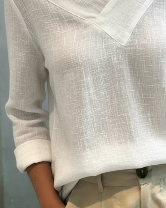 Stylish V-Neck Off-The-Shoulder Top