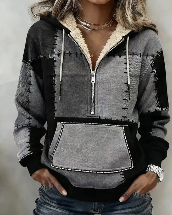 Half-Zip Pocket Hoodie