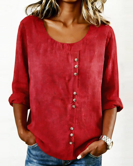 Round Neck Long Sleeve Top