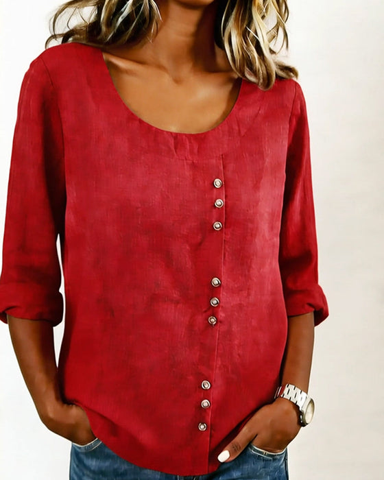 Round Neck Long Sleeve Top