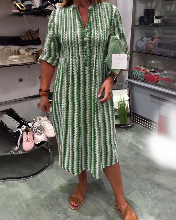 Wave Print Dress