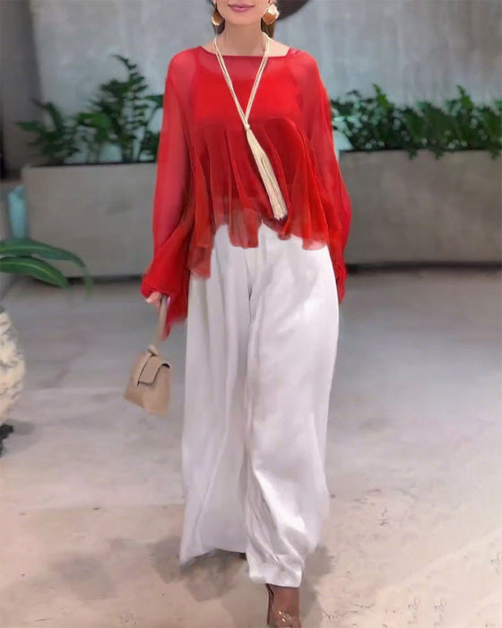 Temperament Solid Color Fashionable Blouse