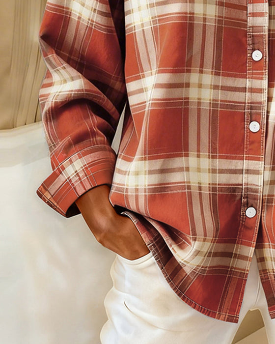Plaid Lapel Shirt