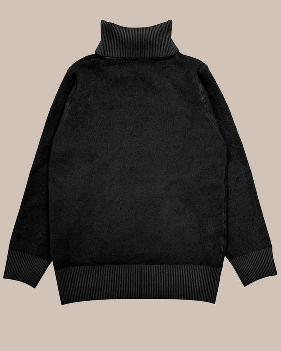 Solid color long sleeve thick pullover sweater
