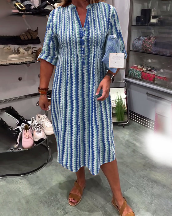 Wave Print Dress