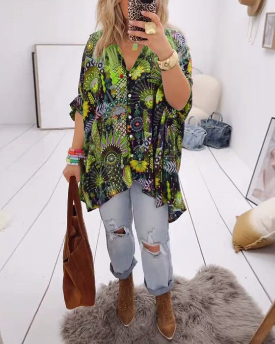 Loose Fashion Printed Blouse