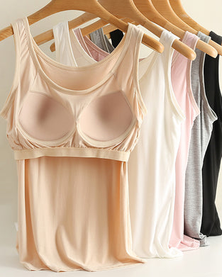 One-Piece Solid Color Bottoming Cami Top