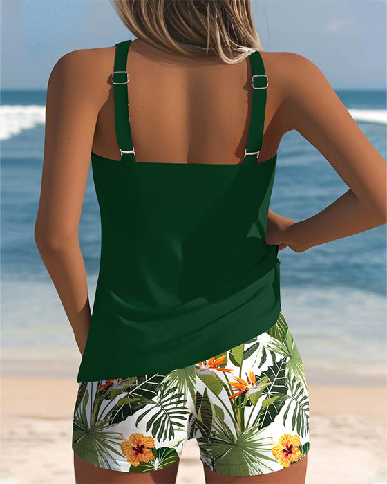 Coconut Tree Print Two-Piece Swimsuit