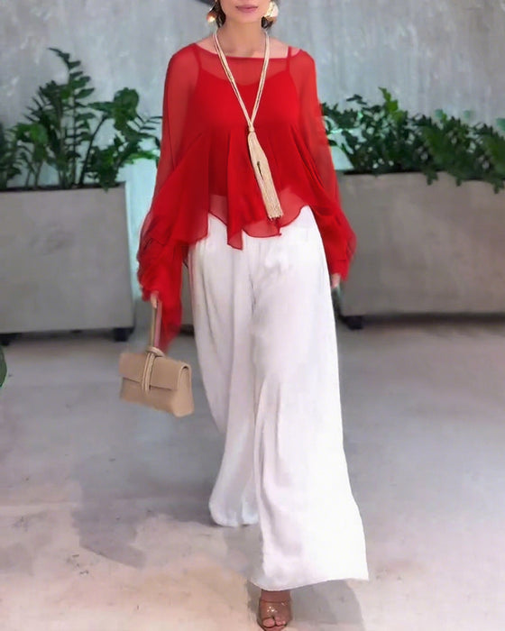 Temperament Solid Color Fashionable Blouse