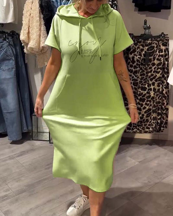 Hooded Casual Drawstring Dress