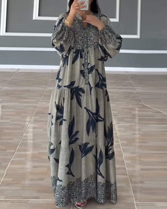 Casual Printed Long Sleeve Dress