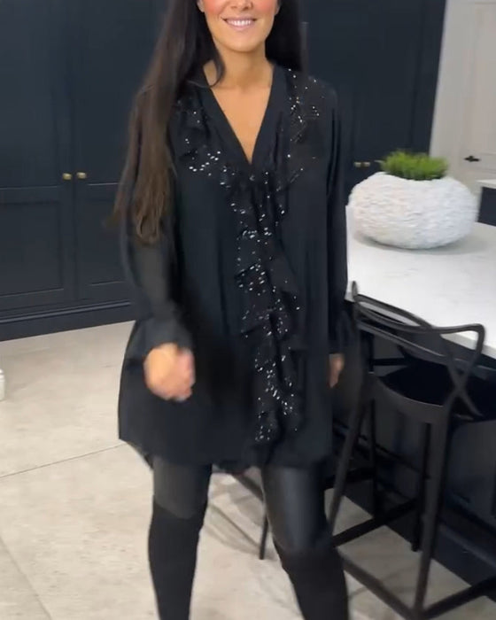 Ruffled elegant style blouse