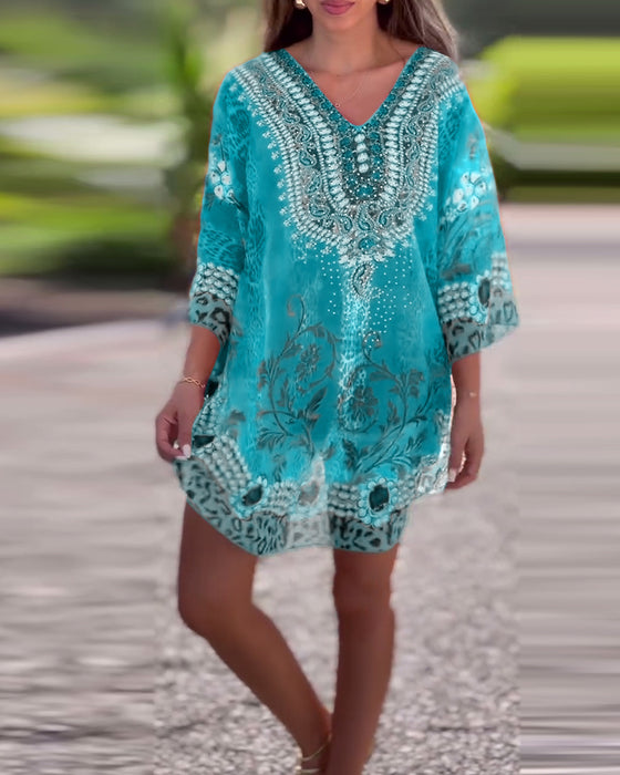 Ethnic Print Blouse