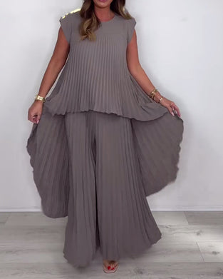 Fashionable Street Style Solid Color Two-Piece Suit