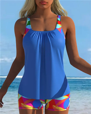 Strapless Printed Boxer Swimsuit