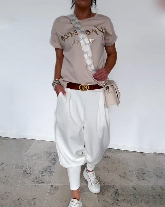Fashion Solid Color Cropped Pants