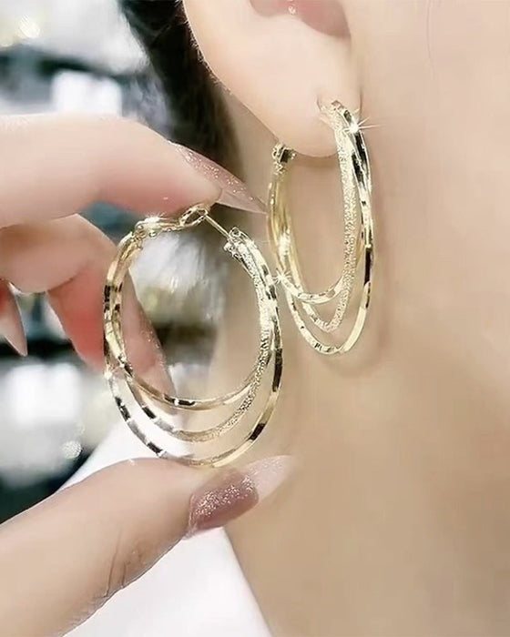 Multi-layer hoop earrings