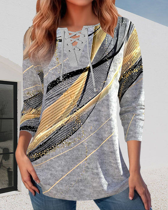 Creative striped print top