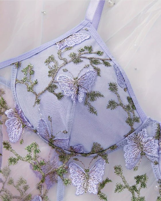 Sexy Floral Lace Suspender Nightdress