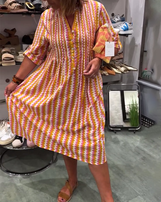Wave Print Dress