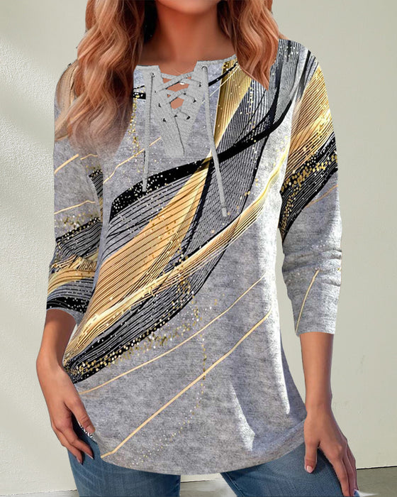 Creative striped print top