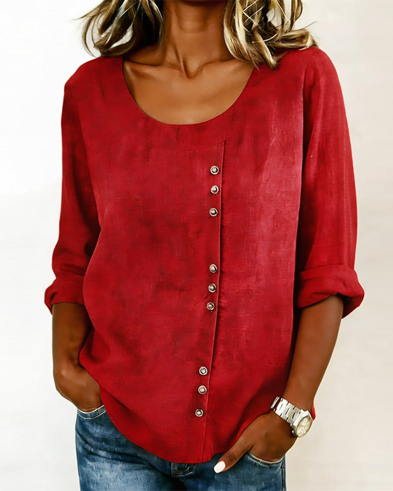 Round Neck Long Sleeve Top