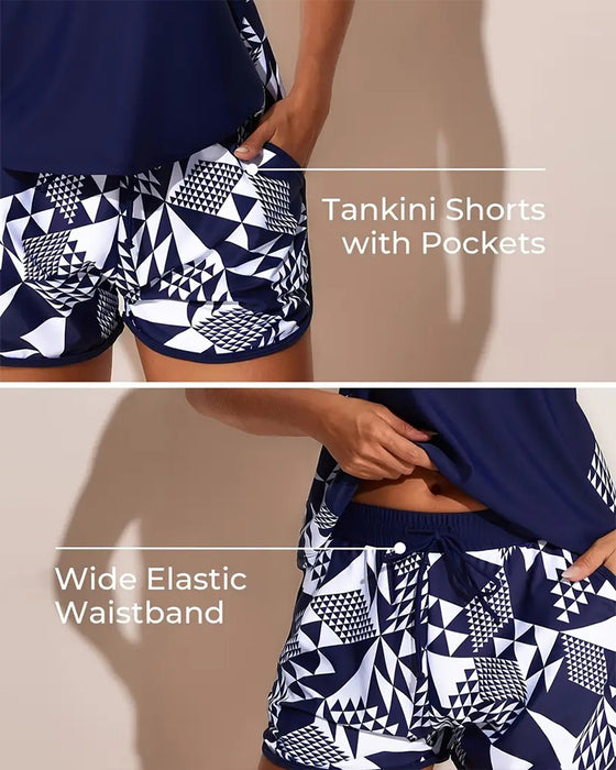 Tank-Top Geometric Print Two-Piece Swimsuit