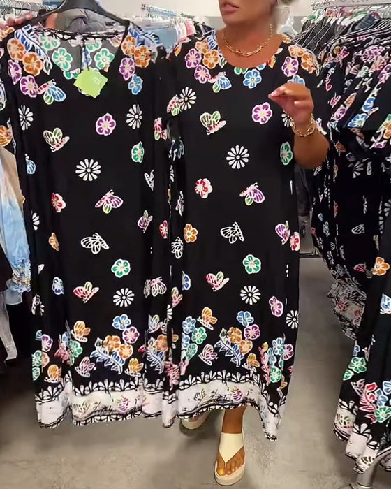 Oversized Printed Loose Dress