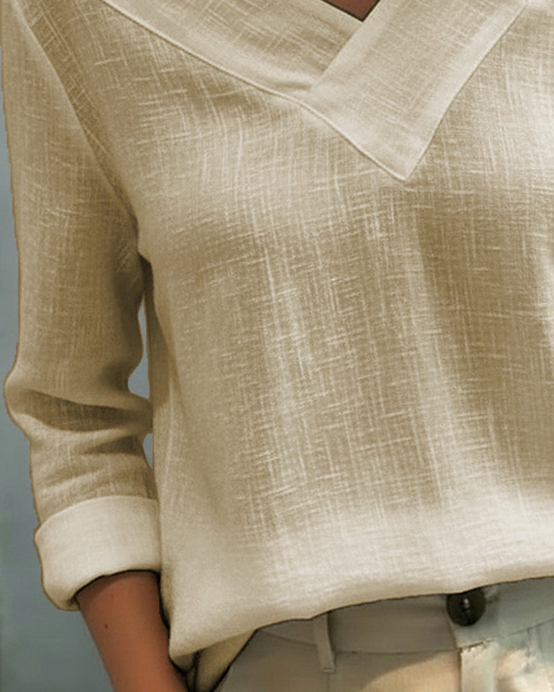 Stylish V-Neck Off-The-Shoulder Top