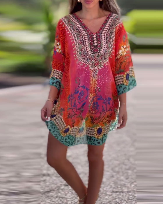 Ethnic Print Blouse