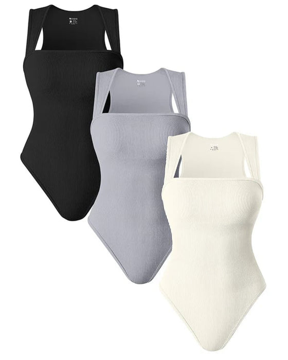 Solid color sleeveless tank bodysuit