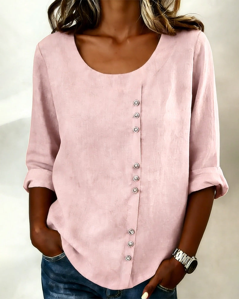 Round Neck Long Sleeve Top