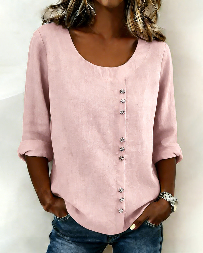 Round Neck Long Sleeve Top