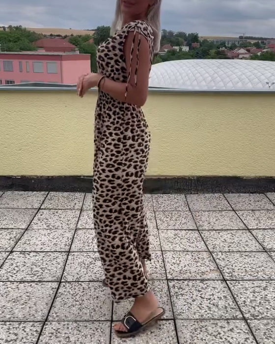 Leopard Print Sleeveless Dress