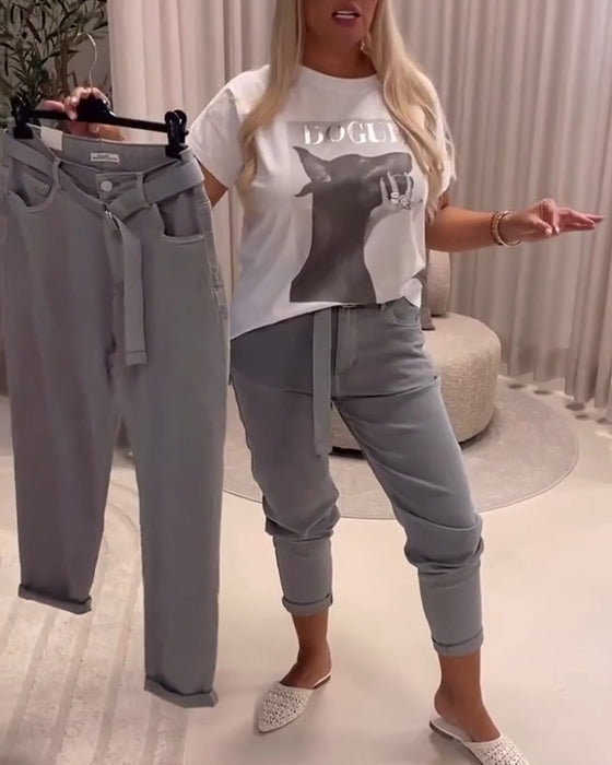 Elastic Slim Fit Casual Pants