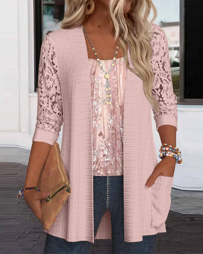 Faux Two-Piece Patchwork Top