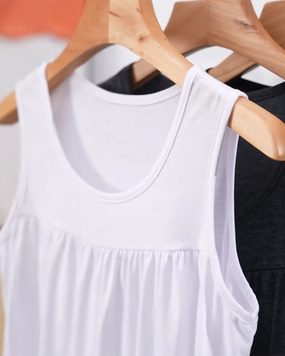 Sleeveless Pleated Loose Vest Three-Piece Set