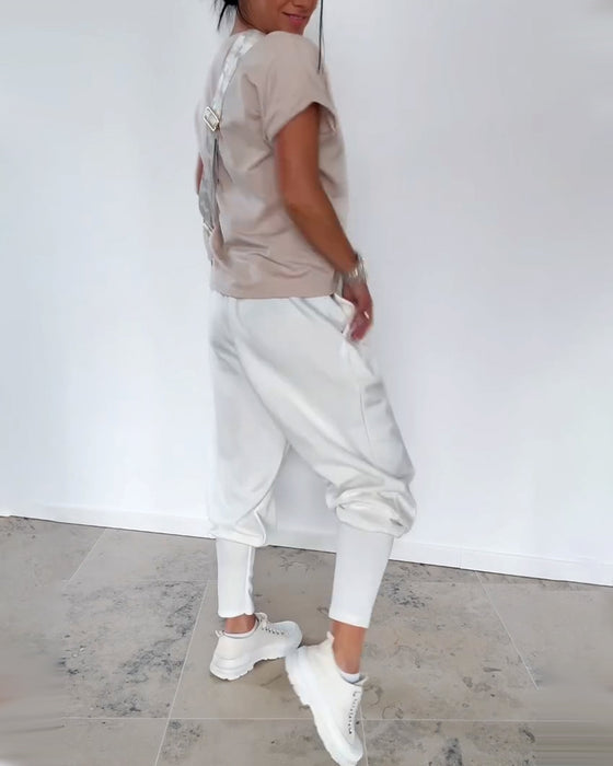 Fashion Solid Color Cropped Pants