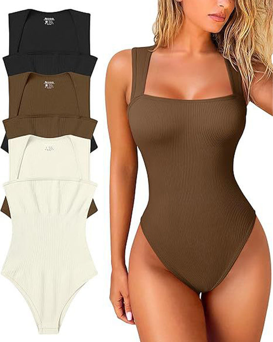 Solid color sleeveless tank bodysuit