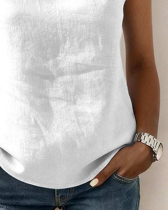 Pure Cotton Collared Sleeveless Blouse