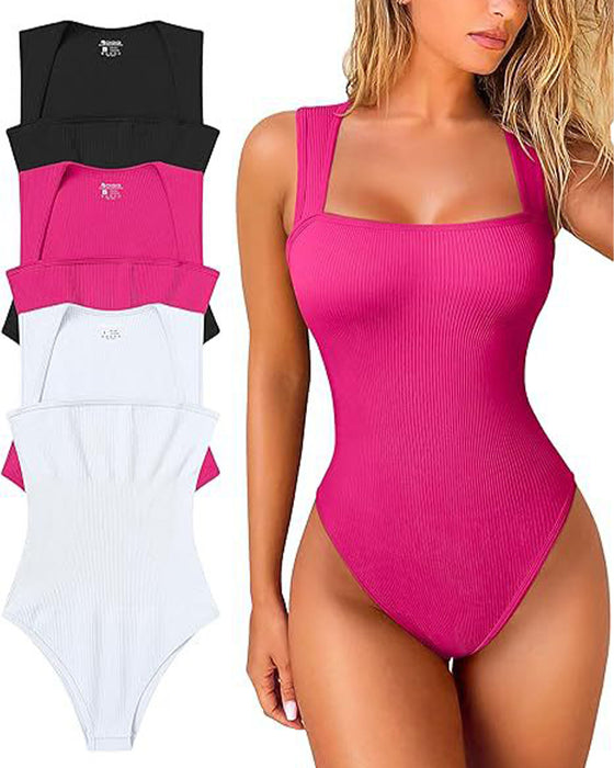Solid color sleeveless tank bodysuit