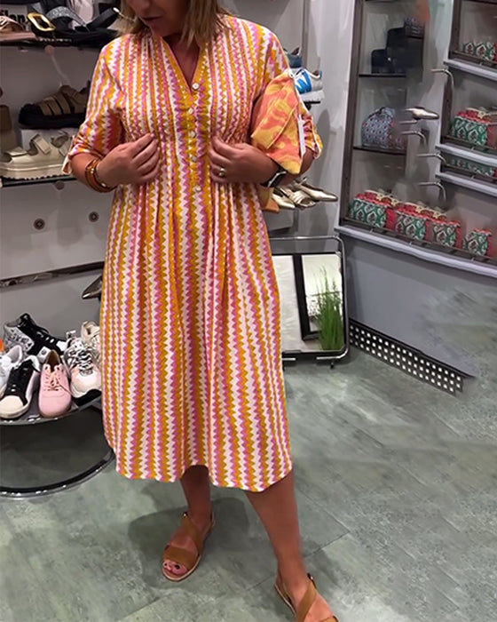 Wave Print Dress