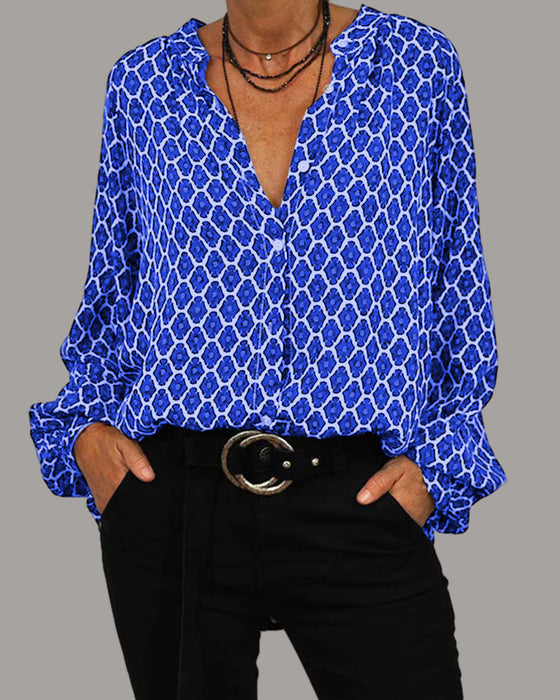 V-Neck Casual Blouse