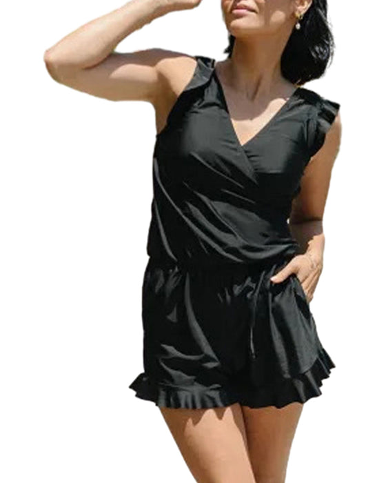One-piece swimsuit with built-in bra